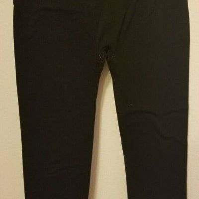 Blue Star warm thermal fleece lined black stretch fashion leggings women's L/XL